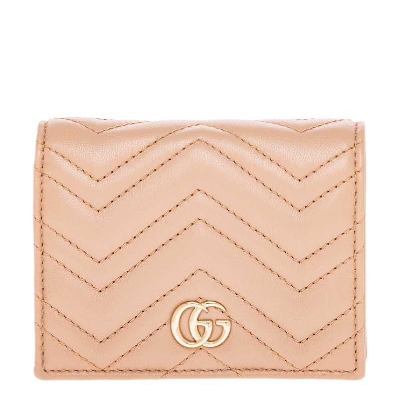 Gucci GG Marmont Card Case Wallet - Pink Beige