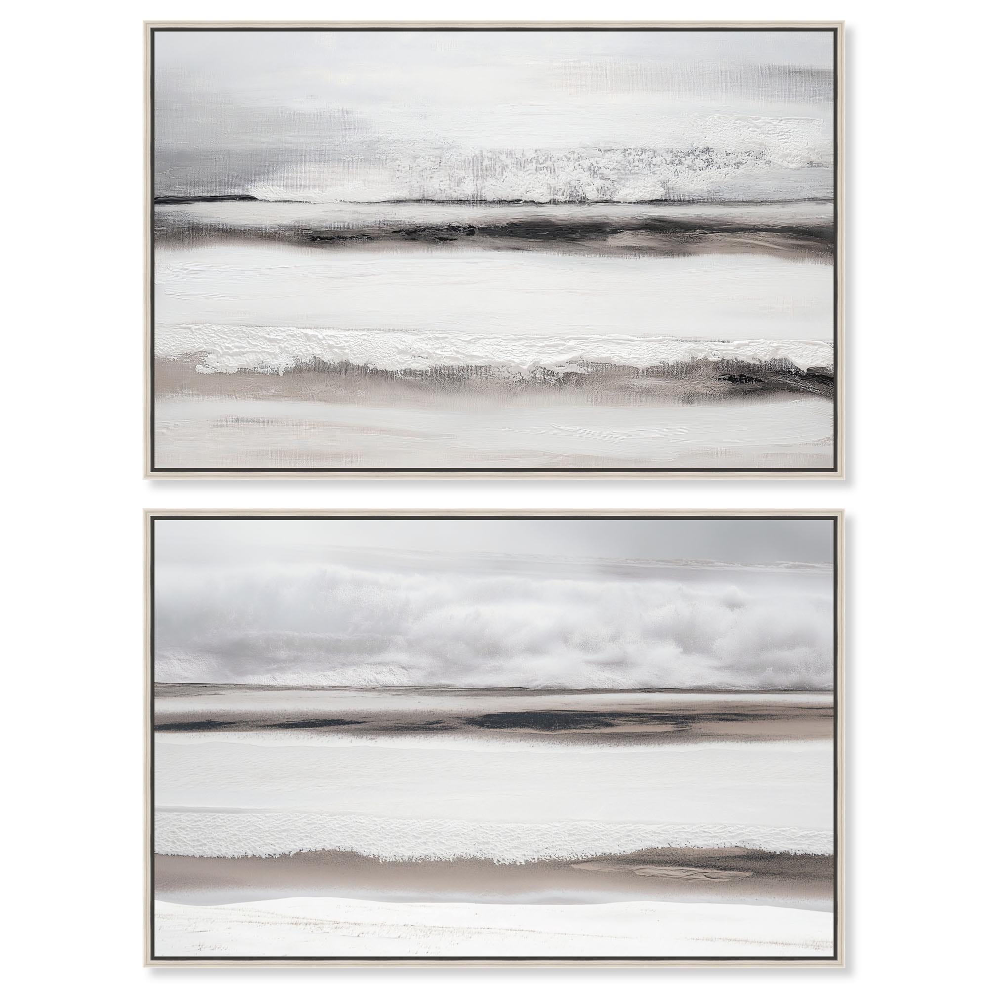 Neutral Luxe Abstract Harmony Room Art Set of 2 Canvas Print by Art Remedy