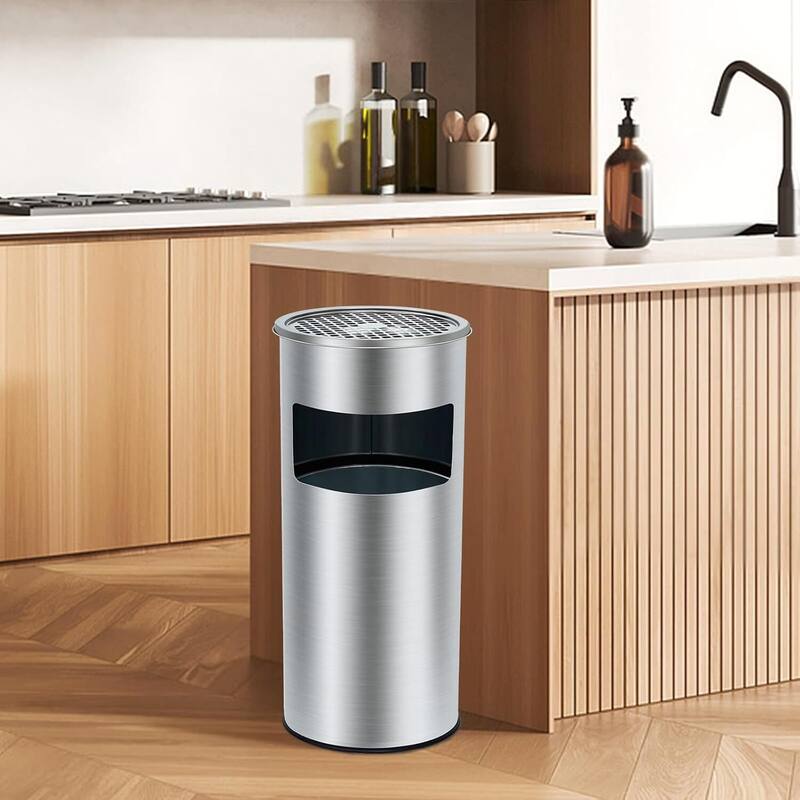 Outdoor Commercial 20 Gallon Trash Can Garbage Bin with Lockable Lid