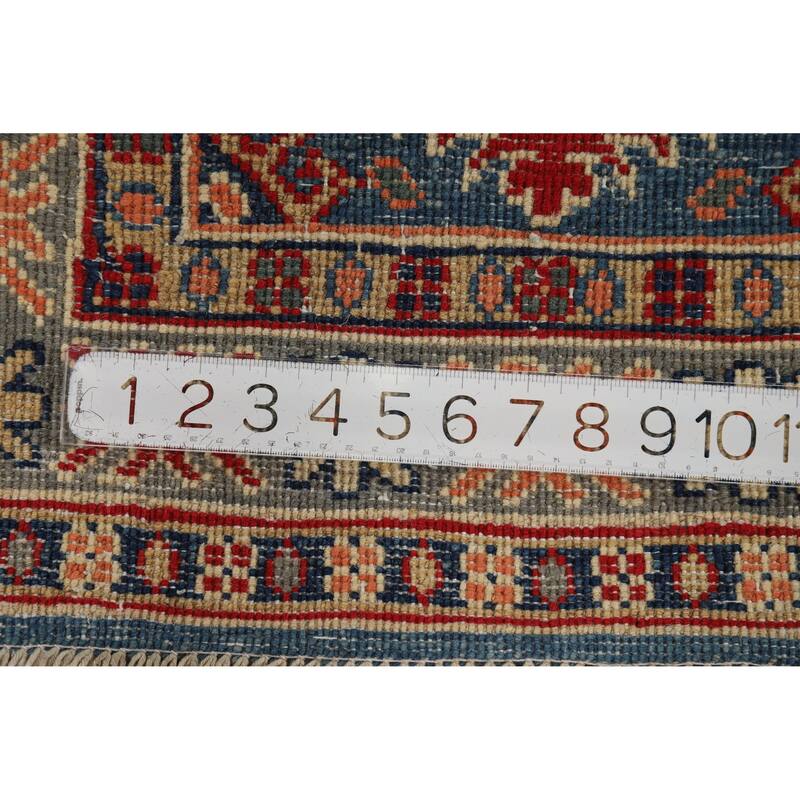Traditional Kazak Rug Handmade Blue Oriental Wool Carpet - 2'0"x 3'0"