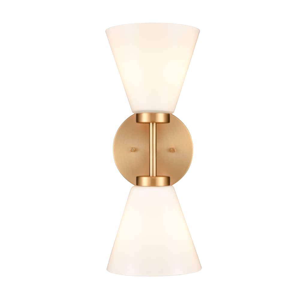 Houghton 15-inch High 2-Light Vanity Light in Brushed Gold