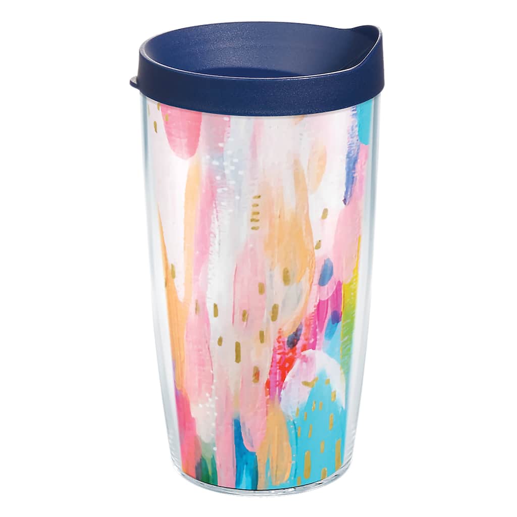 Tervis EttaVee Bright Brushstrokes Made in USA Double Walled Insulated Travel Tumbler, Classic