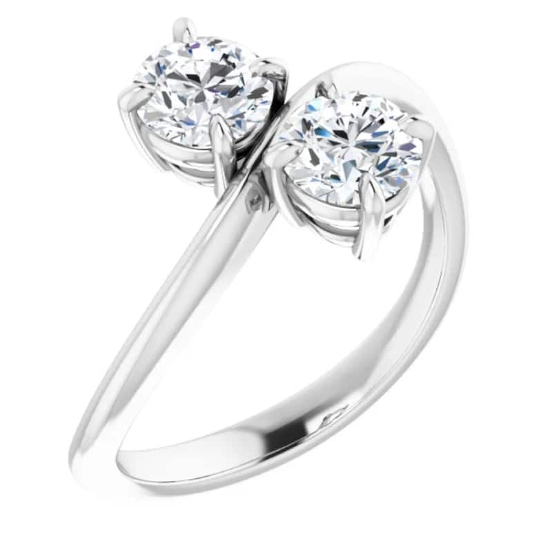 1 1/4Ct TW Two Stone Lab Grown Diamond Anniversary Engagement Ring Gold