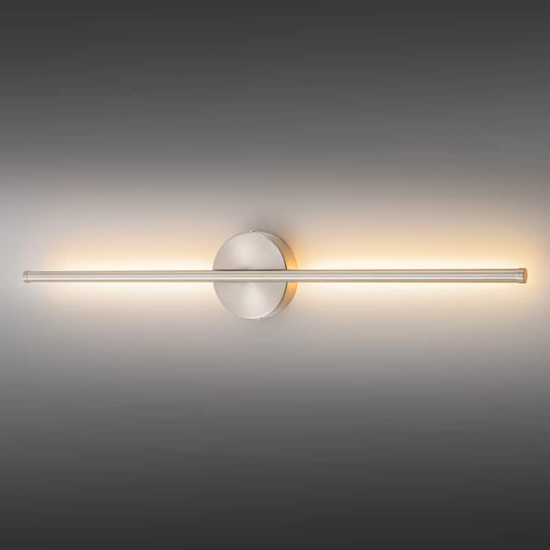 1-Light Modern Linear Aluminum Dimmable Integrated LED 3000K Warm Light Bathroom Vanity Lights for Mirror