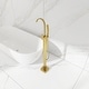 preview thumbnail 18 of 27, Floor Mounted Single Handle Clawfoot Tub Faucet with Hand shower - 8" x 48"