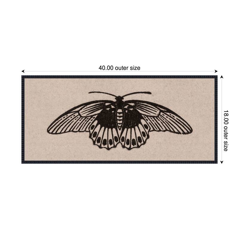 Kate and Laurel Vlinder 1901 05 04 Julie de Graag on Neutral Linen Panel by Nostalgia Prints Framed Canvas Wall Art Print