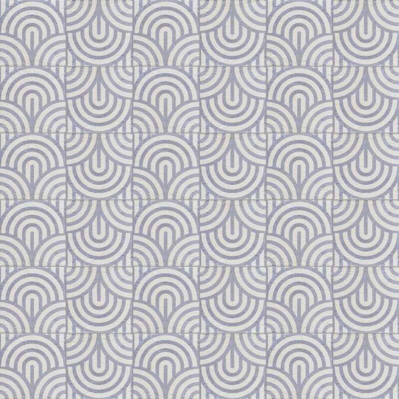 Verity Waves 8x8 Matte Porcelain Encaustic Tile - Floor, Wall, Backsplash