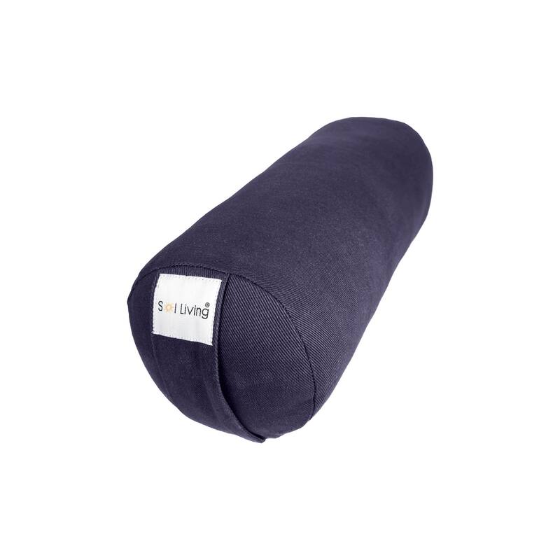 Sol Living Cylindrical Yoga Bolster Mini Meditation Cushion - Cotton - 14" x 6" x 6" - Blue
