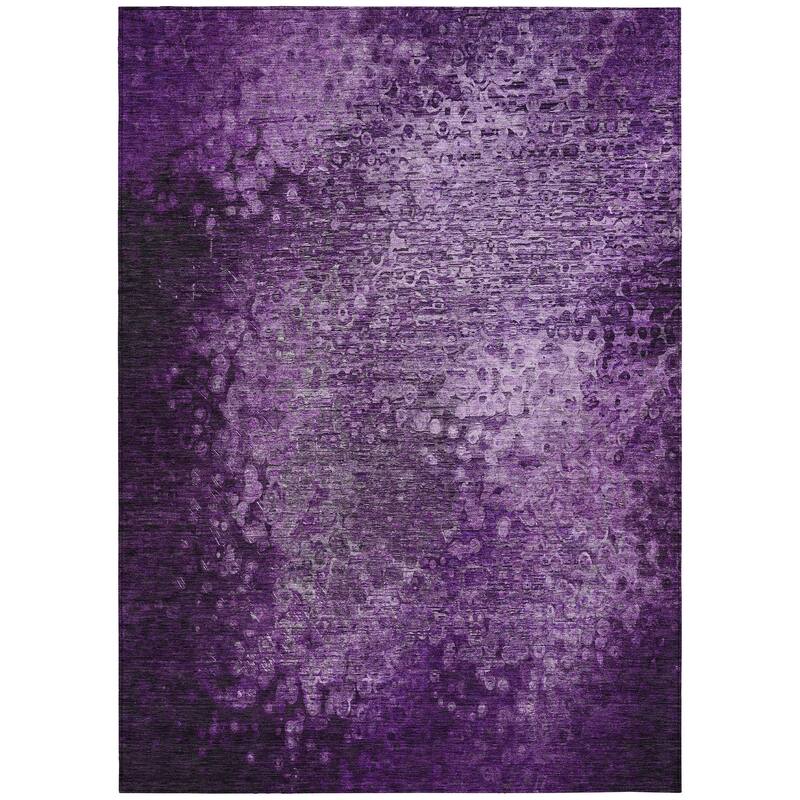 HomeRoots 8' X 10' Purple Washable Non Skid Indoor Outdoor Area Rug - 8' X 10'