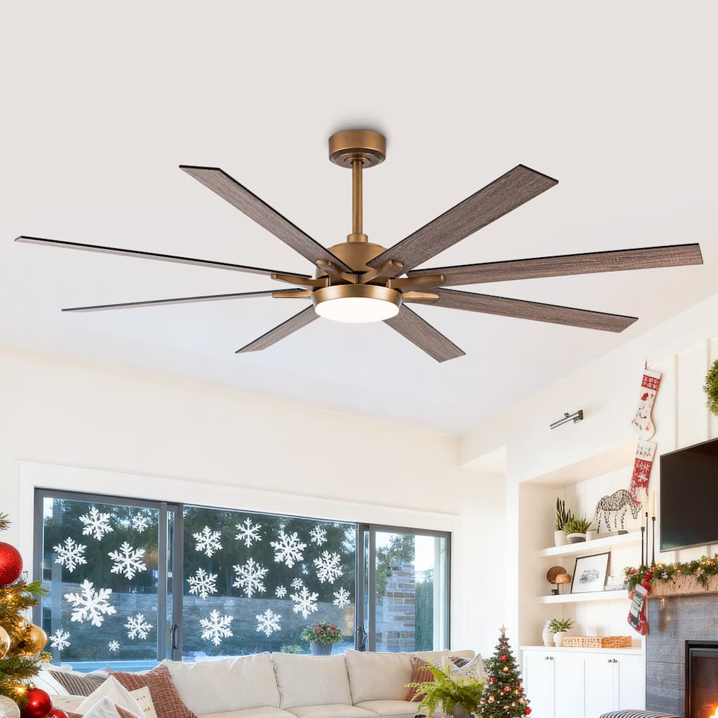 65-Inch Modern Reversible Dimmable Large Ceiling Fan with Light and Remote