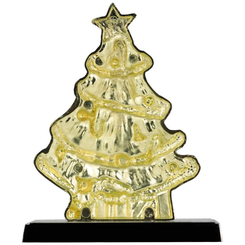 Decorated Christmas Tree Metal Stocking Holder - 6"