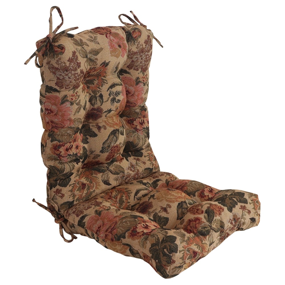 Tapestry Tufted Seat/Back Chair Cushion (Multiple Sizes)