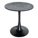 preview thumbnail 26 of 31, Bristol 27" Round Dining Table for 4 with Solid Wood Tabletop in Sleek Black Pedestal Base for Kitchen & Dining Room - 27.56" Black