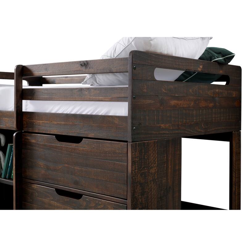 Taylor & Olive Hyacinth Rustic Twin Low-loft Wood Bed