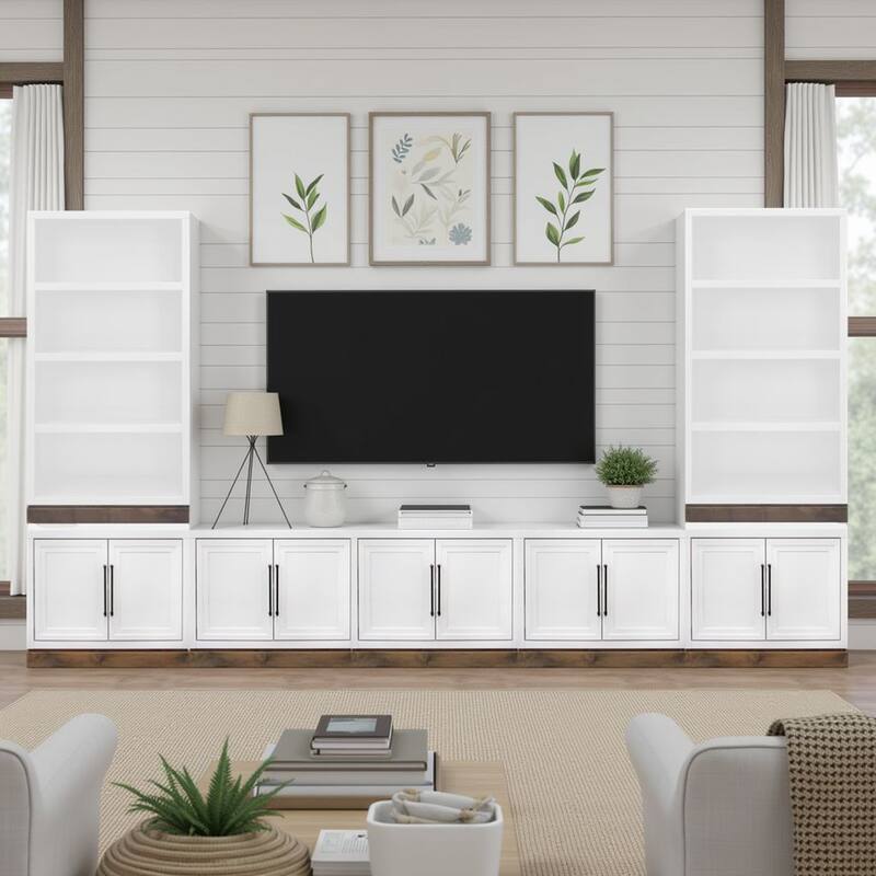 Bridgevine Home Nora Modular 2-Door Base Cabinet, No Assembly Required, Two-Tone Finish