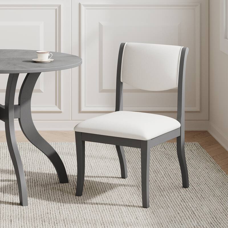 Breakfast Nook Round Dining Table Set with 2 Upholstered Side Chairs