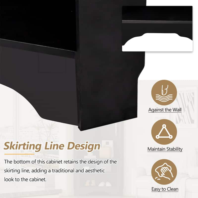 Corner Hall Tree with Coat Hooks & Shoe Bench, Entryway Storage Cabinet Coat Rack with Adjustable Shelf