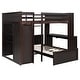 preview thumbnail 3 of 18, Full size Loft Bed with a twin size Stand-alone bed, Shelves,Desk,and Wardrobe-Espresso