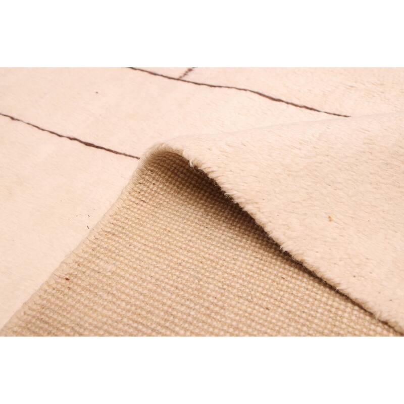 ECARPETGALLERY Hand-knotted Pak Finest Marrakesh Cream Wool Rug - 7'0 x 9'9