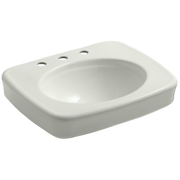 Kohler K-2340-8 Bancroft 24" Pedestal Bathroom Sink with 3 Holes Drilled and Overflow