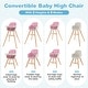 preview thumbnail 13 of 24, Babyjoy 3 in 1 Convertible Wooden High Chair Baby Toddler Highchair w/ - 20.5" x 21.5" x 36"