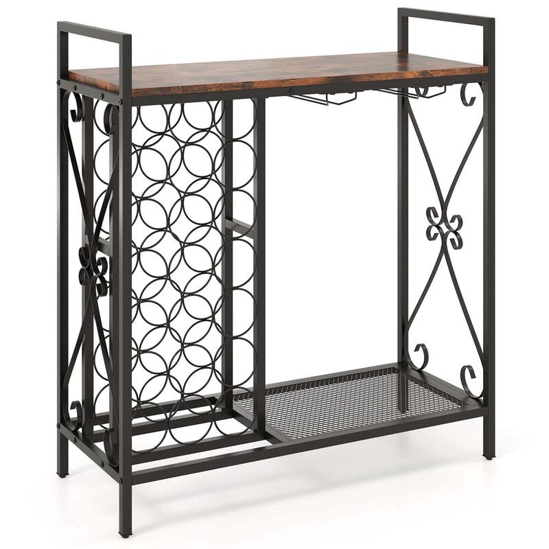 Costway 21 Bottle Wine Rack Freestanding Floor Wine Bottle Organizer - See Details