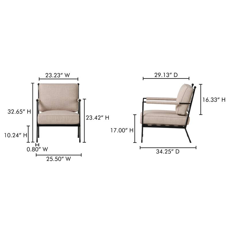 NADAAL STUDIOS Auronel Occasional Chair, Hammered Iron Frame, Terracotta Recycled Blend Upholstery