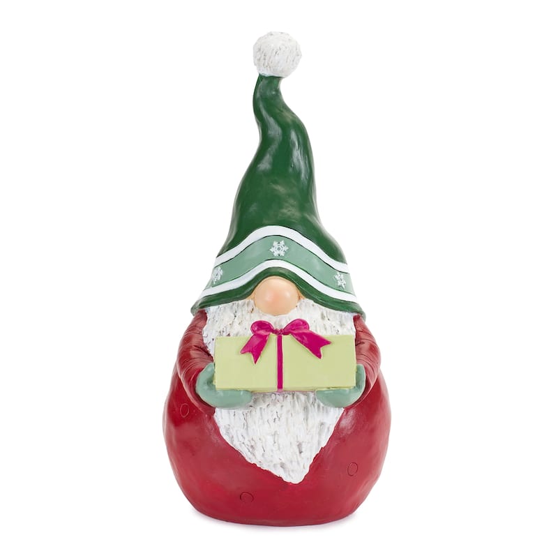 Holiday Gnome with Tree and Present (Set of 2) - 6 x 6.5 x 12.25