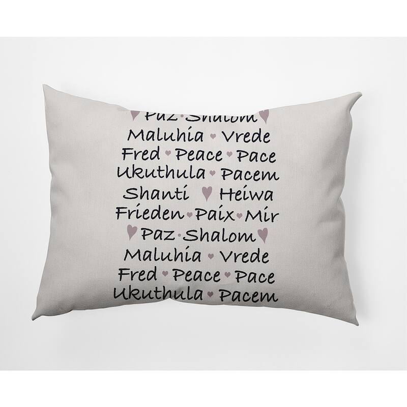 Words of Peace Christmas Soft Spun Polyester Decorative Throw Pillow - Specialty - Navy