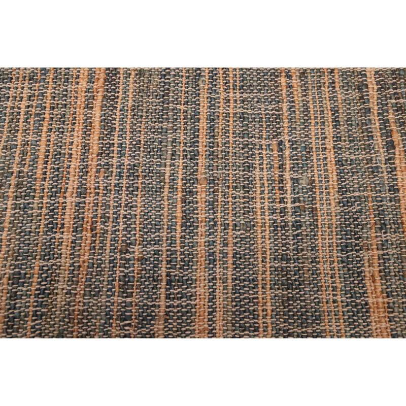 ECARPETGALLERY Flat-Weave Palas Denizli Teal Jute Kilim - 5'6 x 7'2
