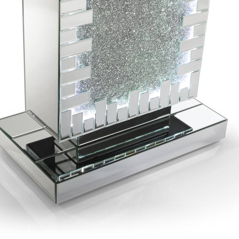 Decor 47.2 in. Silver Rectangle Glass Top Console Table