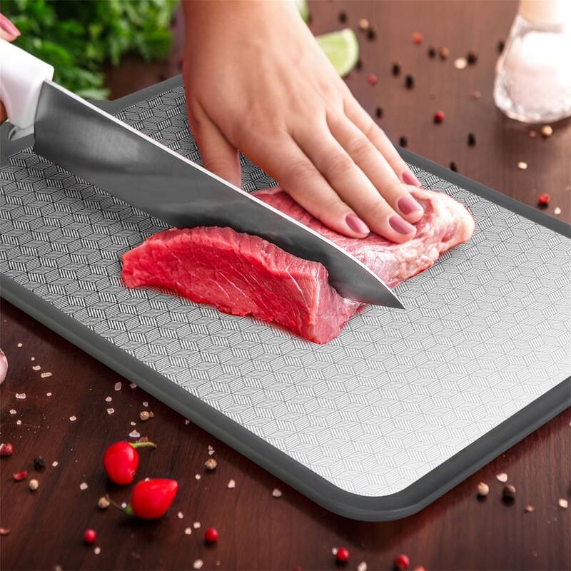 2-IN-1 Double Sided Cutting Board - Grey
