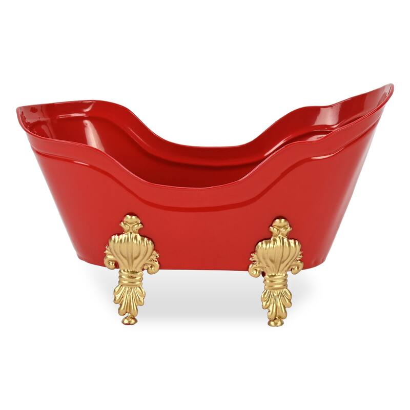 Eirlys 10" Christmas Mini Bathtub Decor - Red - N/A
