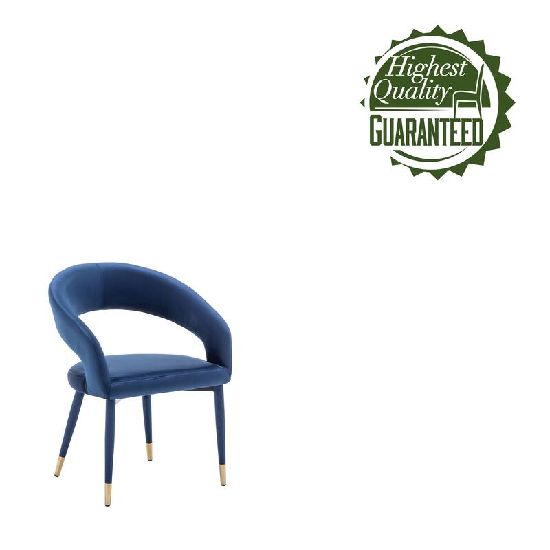 Porthos Home Xan Velvet Upholstered Dining Chair with Velvet Covered Iron Legs