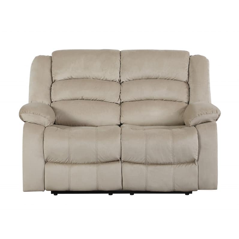 HomeRoots Two Piece Indoor Beige Microsuede Five Person Seating Set