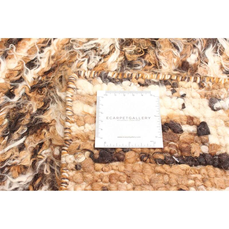 ECARPETGALLERY Braid weave Sienna Brown Wool Rug - 5'3 x 7'9