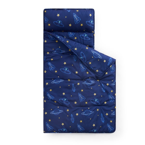 slide 2 of 6, Space Nap Mat/Slumber Bag with Blanket & Removable Pillow, 20"x50"
