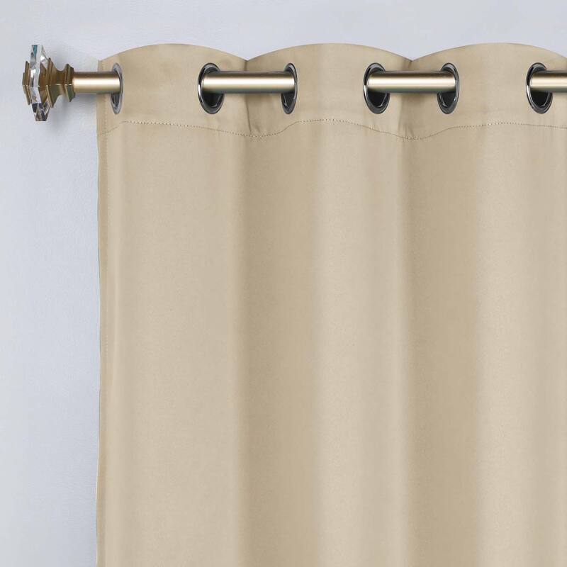 Superior Solid Machine Washable Room Darkening Blackout Curtains with Back Tabs, Set of 2