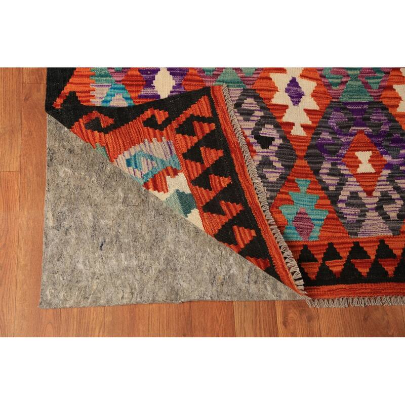 Kilim Oriental Area Rug Flatweave Wool Carpet - 8'2"x 9'4"