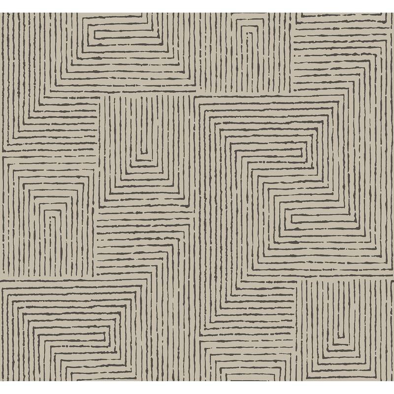 A-Street Prints Mortenson Taupe Geometric Wallpaper