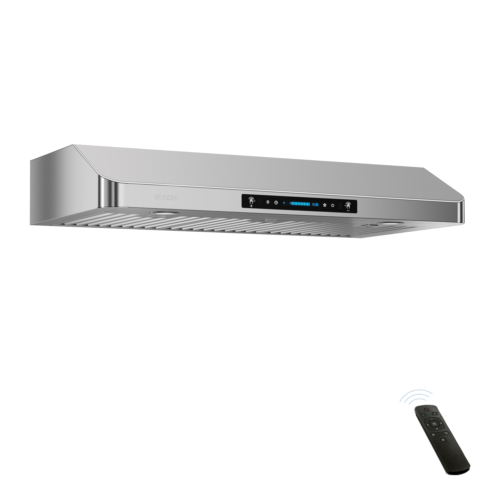 IKTCH 30 inch Vent Wall Mount Range Hood - 900 CFM Efficient Smoke Removal Ultra-Quiet Operation - Silver