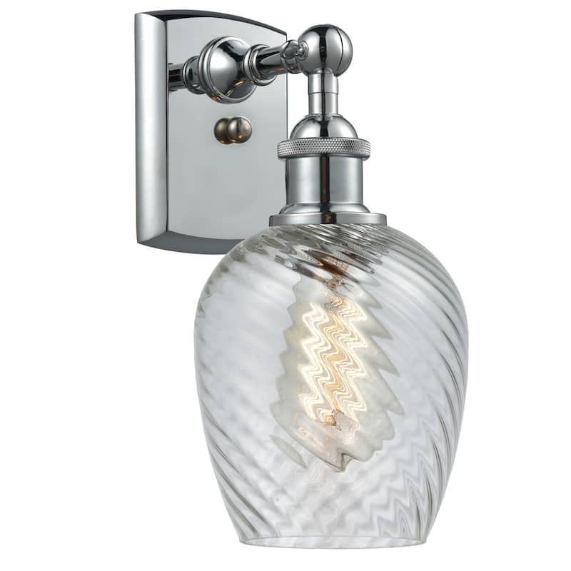 Innovations Lighting Salina 12" Tall Bathroom Sconce - Polished Chrome / Clear Fluted