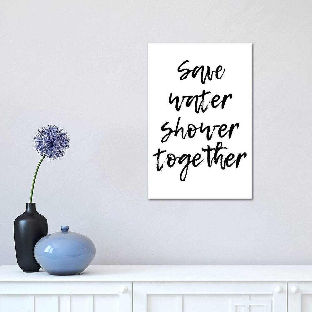 iCanvas "Save Water Shower Together" by Pixy Paper Canvas Print