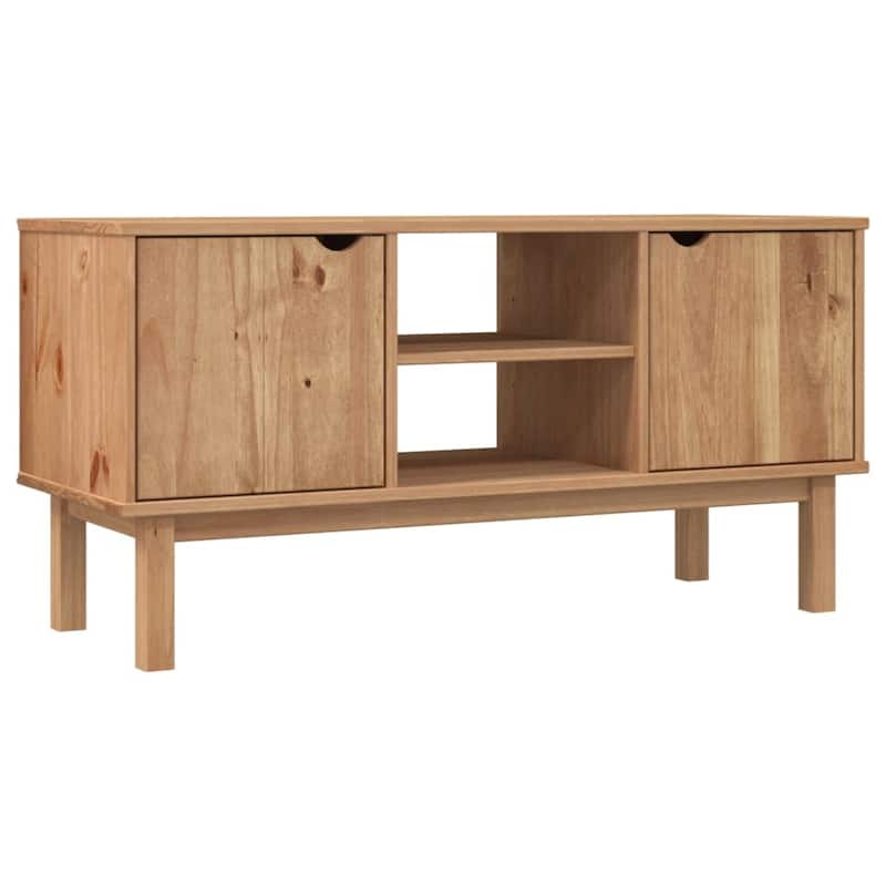 vidaXL TV Cabinet OTTA 44.7"x16.9"x22.4" Solid Wood Pine - 44.7" x 16.9" x 22.4"
