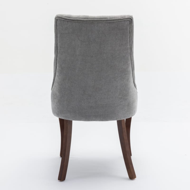 Dinner Chair Comfy Fabric Upholstered Accent Chair for Dining Room with Curved Solid Wood Legs,Set of 2