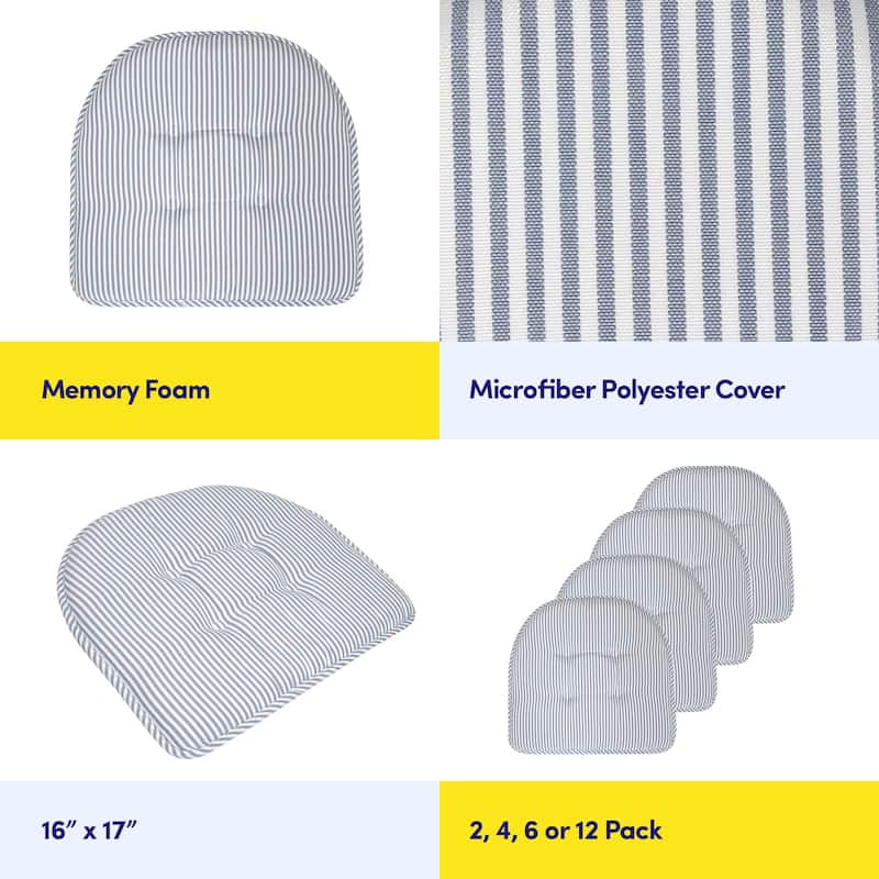 Pinstripe U-shaped Memory Foam Chair Pad