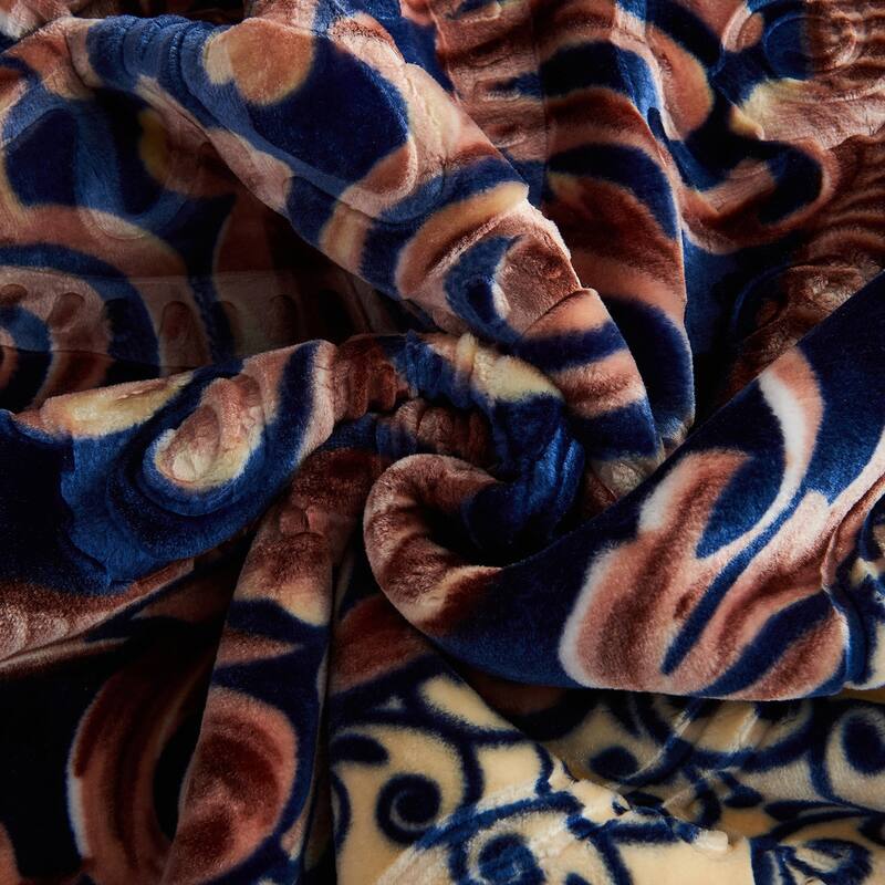 Heavy Crafted Thick Floral 9-pound Winter Fleece Blanket 85"x95"