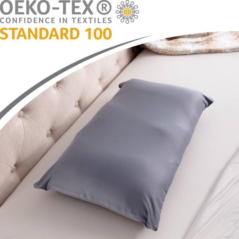 Premium Microbead Pillow, Anti-Aging, Silk like Cover, Dark Grey