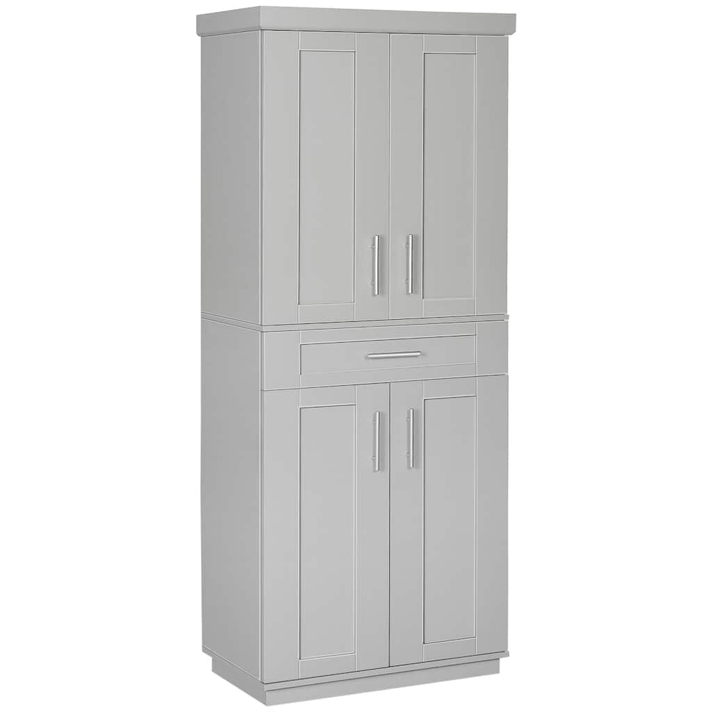 Modern Kitchen Pantry Freestanding Cabinet Cupboard with Doors and Drawer
