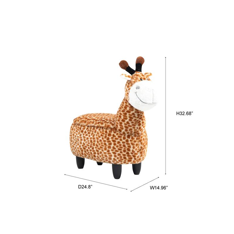 Giraffe Animal Storage Kids Ottoman Stool